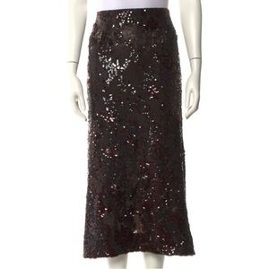Veronica Beard Koa Sequin column Skirt Brown size 00 fits size 2 BNWT